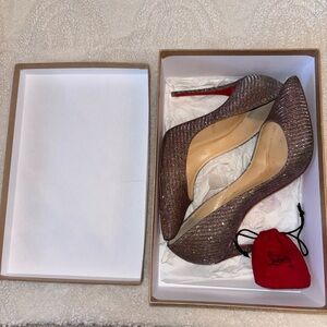 Christian Louboutin Sparkling Silver Heels